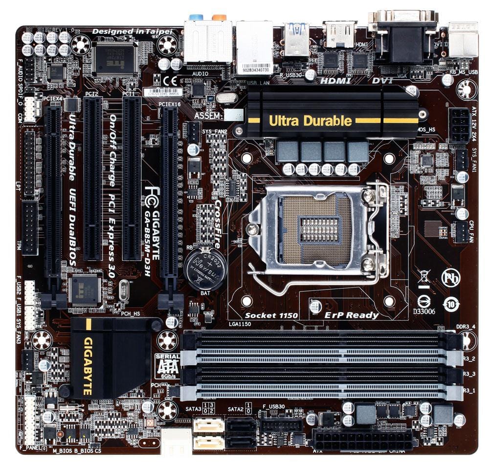 Tax-free Gigabyte M-ATX Motherboard GA-B85M-D3H 1150 ddr3 B85 usb3
