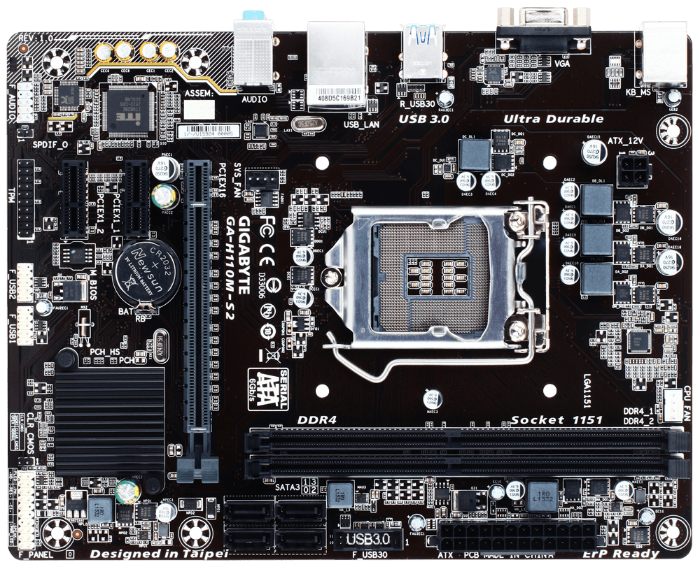GIGABYTE H110M-S2 LGA 1151 socket H110 Motherboard M-atx ddr4 usb3 – Computer accessories supplier