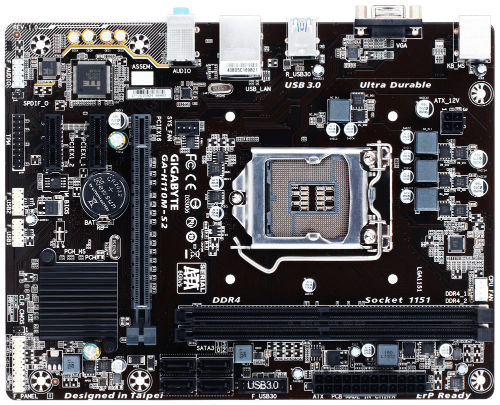 GIGABYTE H110M-S2 LGA 1151 socket H110 Motherboard M-atx ddr4 usb3