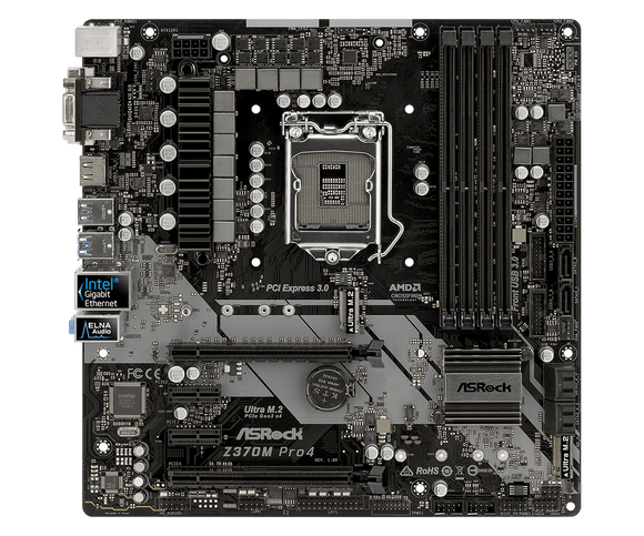 ASRock Z370M Pro4 LGA 1151 Z370 HDMI USB 3.1 2 Ultra M.2 DDR4 M-ATX Motherboard