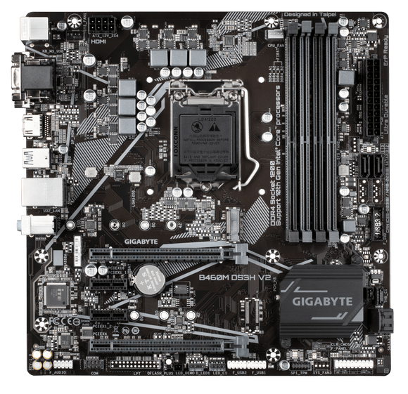 Gigabyte B460M DS3H V2 Motherboard 1151 Supports 10th 11th Gen PCIe Gen3 x4 M.2 DDR4 USB 3.1