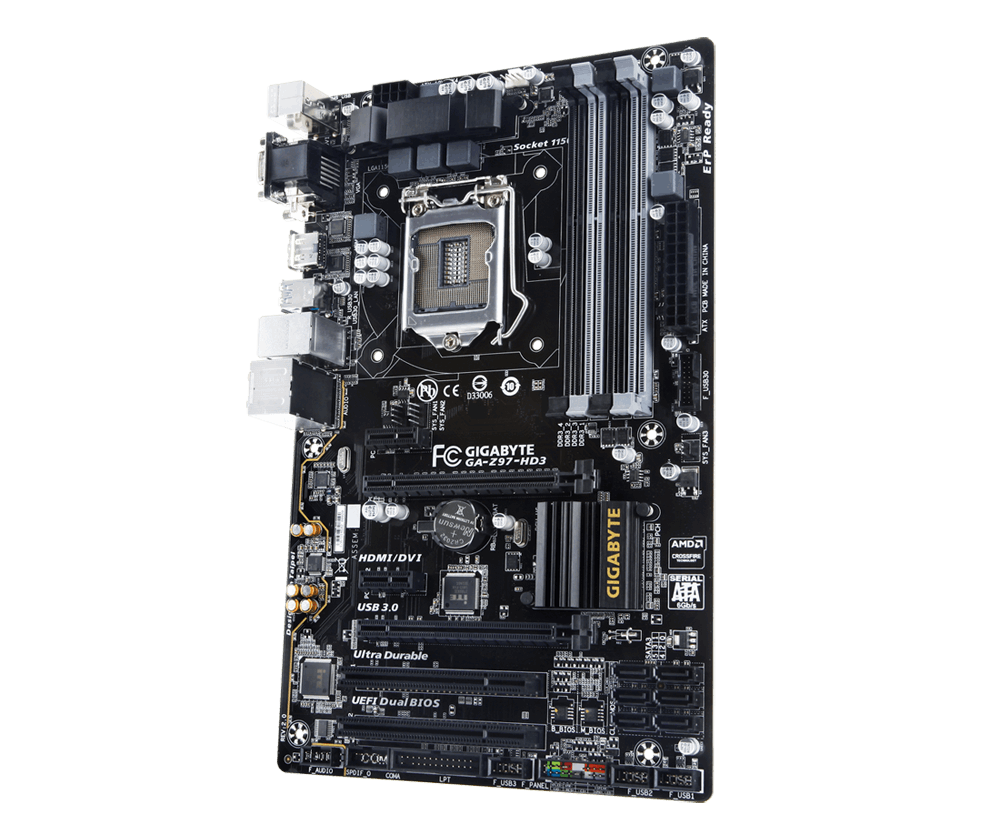 Carte Mère Gigabyte GA-Z97-HD3 LGA1150 | Chipset Intel Z97 | DDR3 Jusqu'à 32 Go | USB 3.0, SATA III | Pour Core I7/i5/i3 - 3
