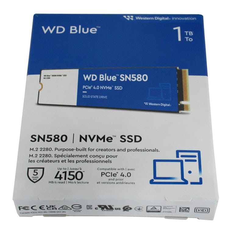 Tax-free Brand new box WD Blue SN580 NVMe SSD - 500GB/1TB/2TB Gen4
