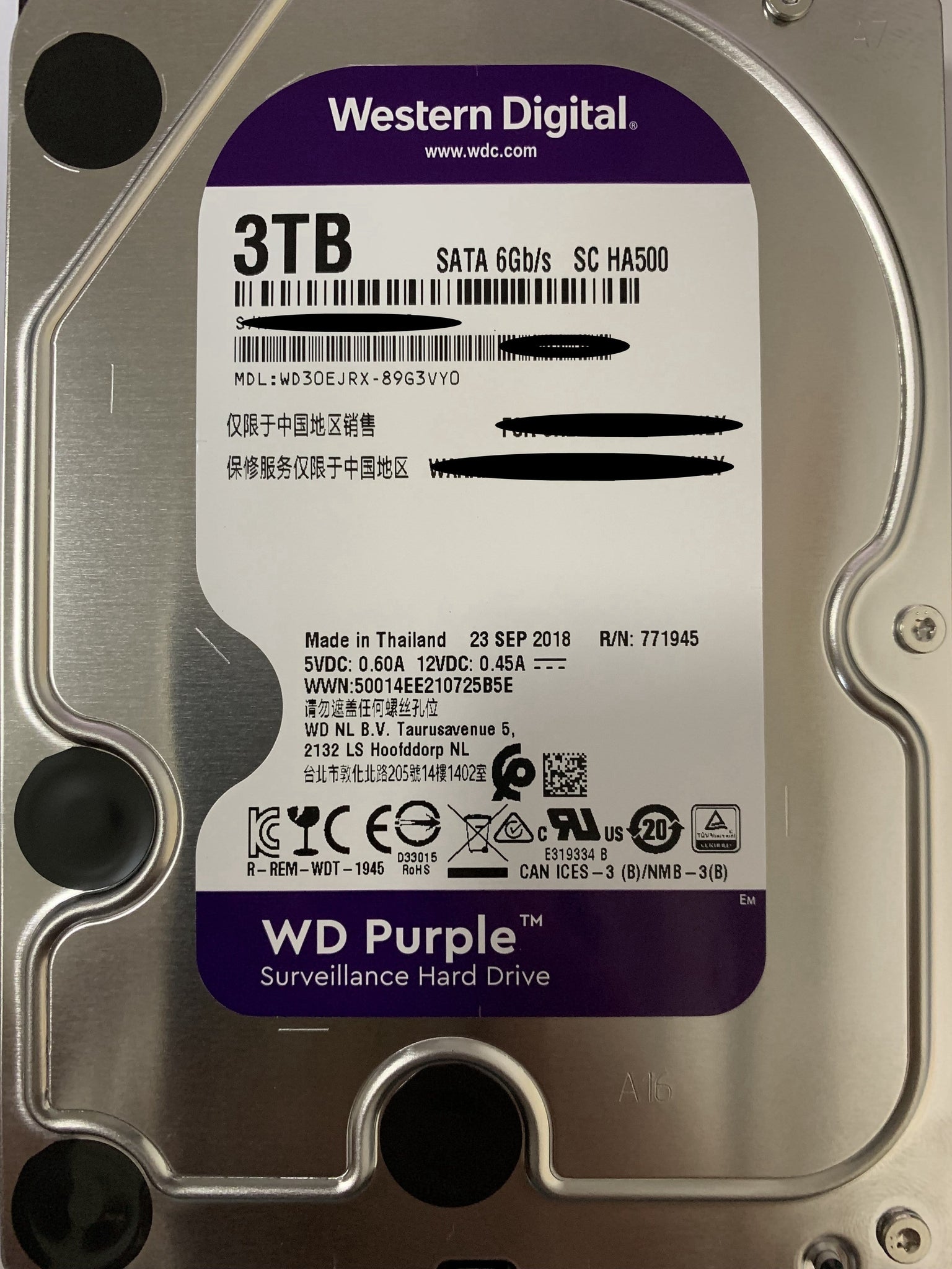 WD 3TB (WD30PURX) WESTERN DIGITAL Purple 3.5