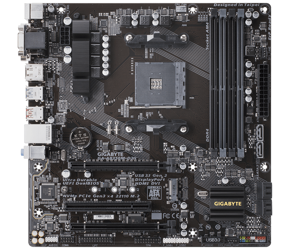 Gigabyte Technology GA-AB350m-D3H Desktop computer motherboard,AMD