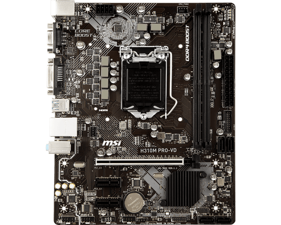 MSI H310M PRO-VD Intel H310 LGA 1151 micro ATX ddr4  dvi vga usb3.0 motherboard